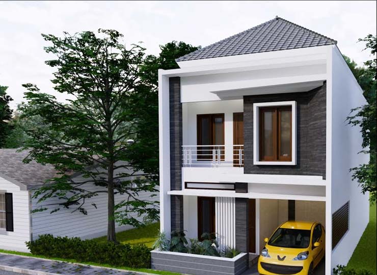 90 Gambar Foto Desain Rumah 2 Lantai Minimalis 6x12 Tampak Depan...